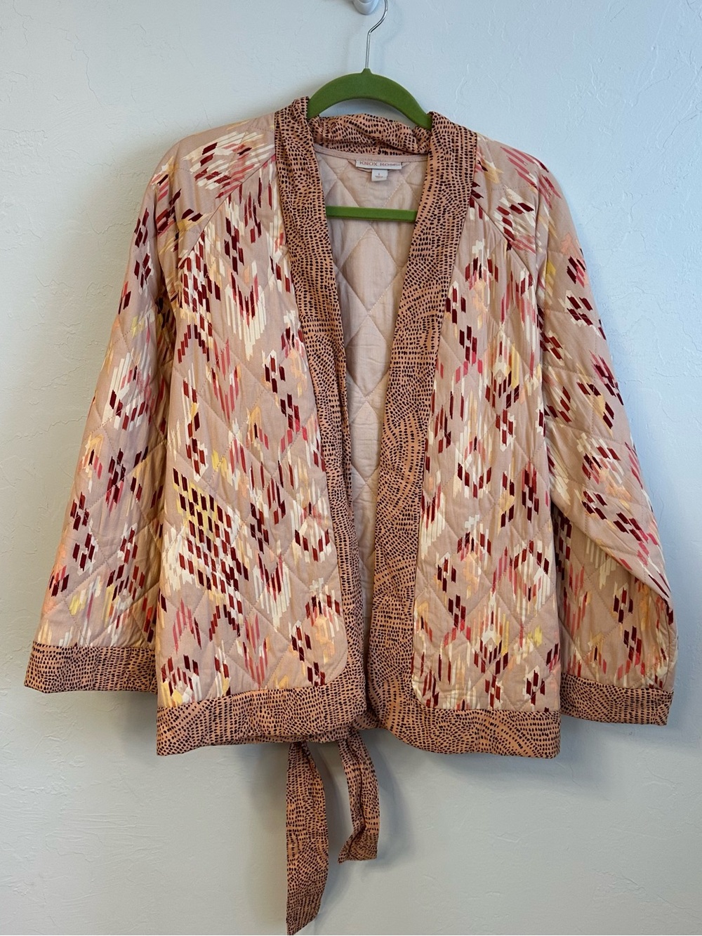 Knox Rose Quilted Open-Front Cardigan Jacket - Beige, Pink, Burgundy